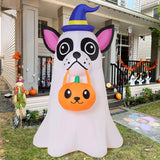 Halloween Inflatable Dog with Pumpkin – 4FT Light-Up Yard Decoration with LED & Fast Inflation