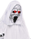 Emmeline Animatronic – Life-Size Lunging Scarecrow with Red LED Eyes & Screaming Sound Effects for Haunted Halloween Displays (Red)