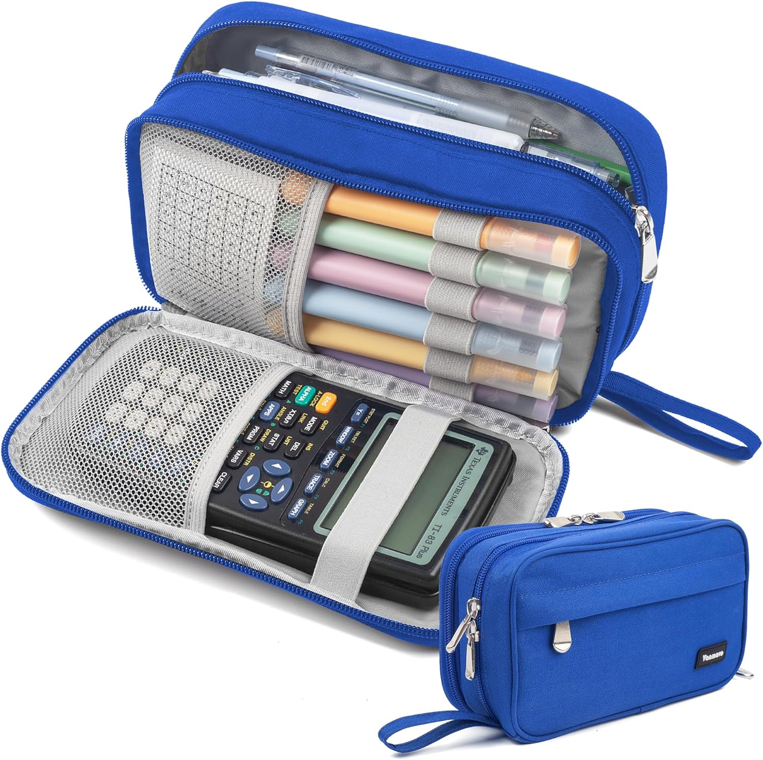 Klein Blue Large 3-Compartment Pencil Case