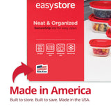 EasyStore Food Storage Containers Set – BPA-Free Stackable Containers with SecureGrip Lids (Made in USA)
