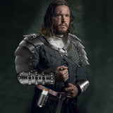 Black Medieval Knight Costume Set – Hooded Cloak, Armor, Belt & Potion Bottle for Halloween ⚔️🖤