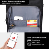 PIJUSHI 3-in-1 Convertible Laptop Backpack – Flight-Approved Personal Item with USB Charging & RFID Blocking (Black)