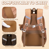 Brown Capybara 30-Piece Backpack and School Set