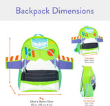 Green Winged Character School Backpack with Front Pocket