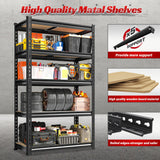 REIBII Heavy Duty 5-Tier Metal Storage Shelves Set of 2 – 2000 lbs Adjustable Garage & Pantry Shelving System