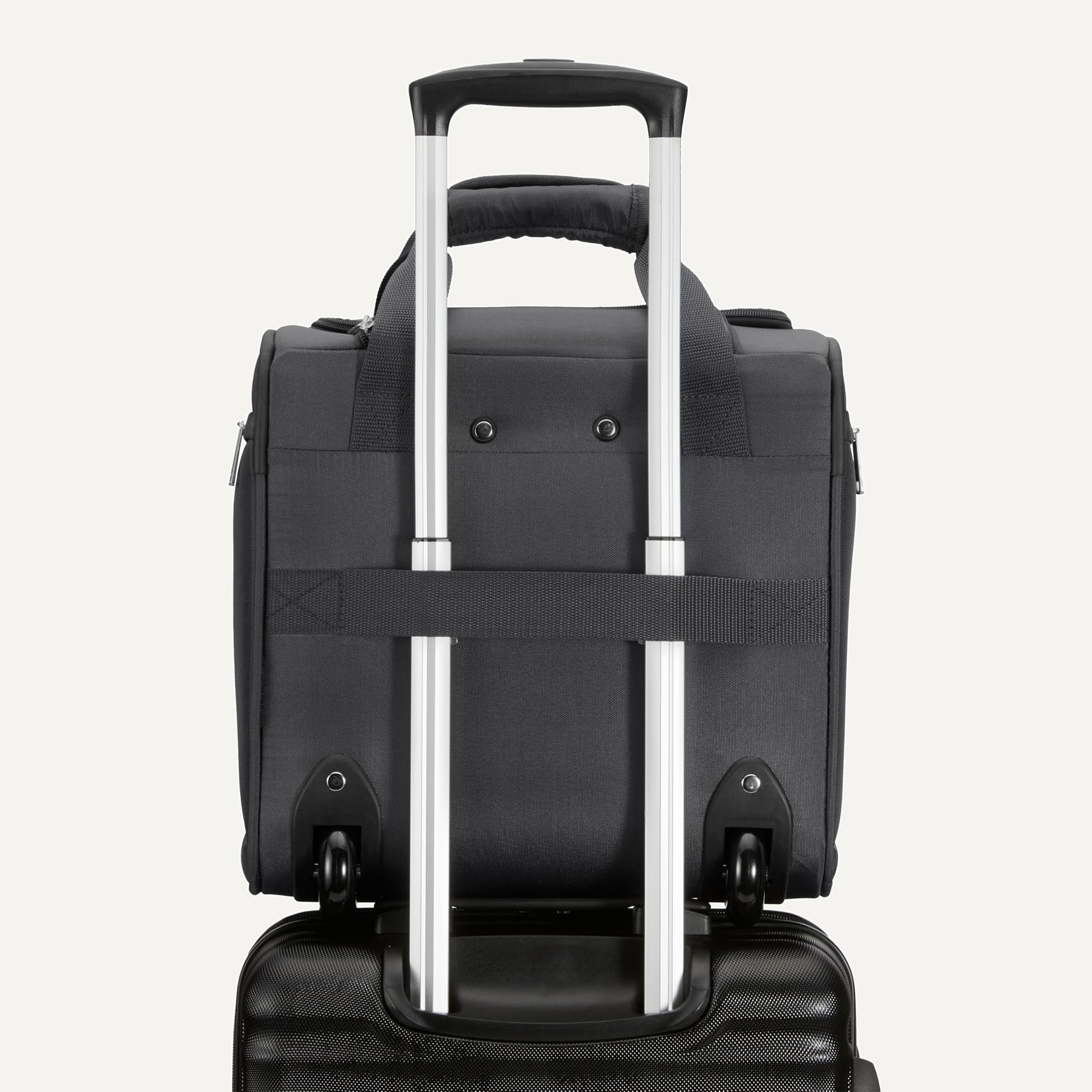 Amazon Basics 14-Inch Underseat Carry-On Luggage with Wheels – Compact Rolling Travel Bag, Black