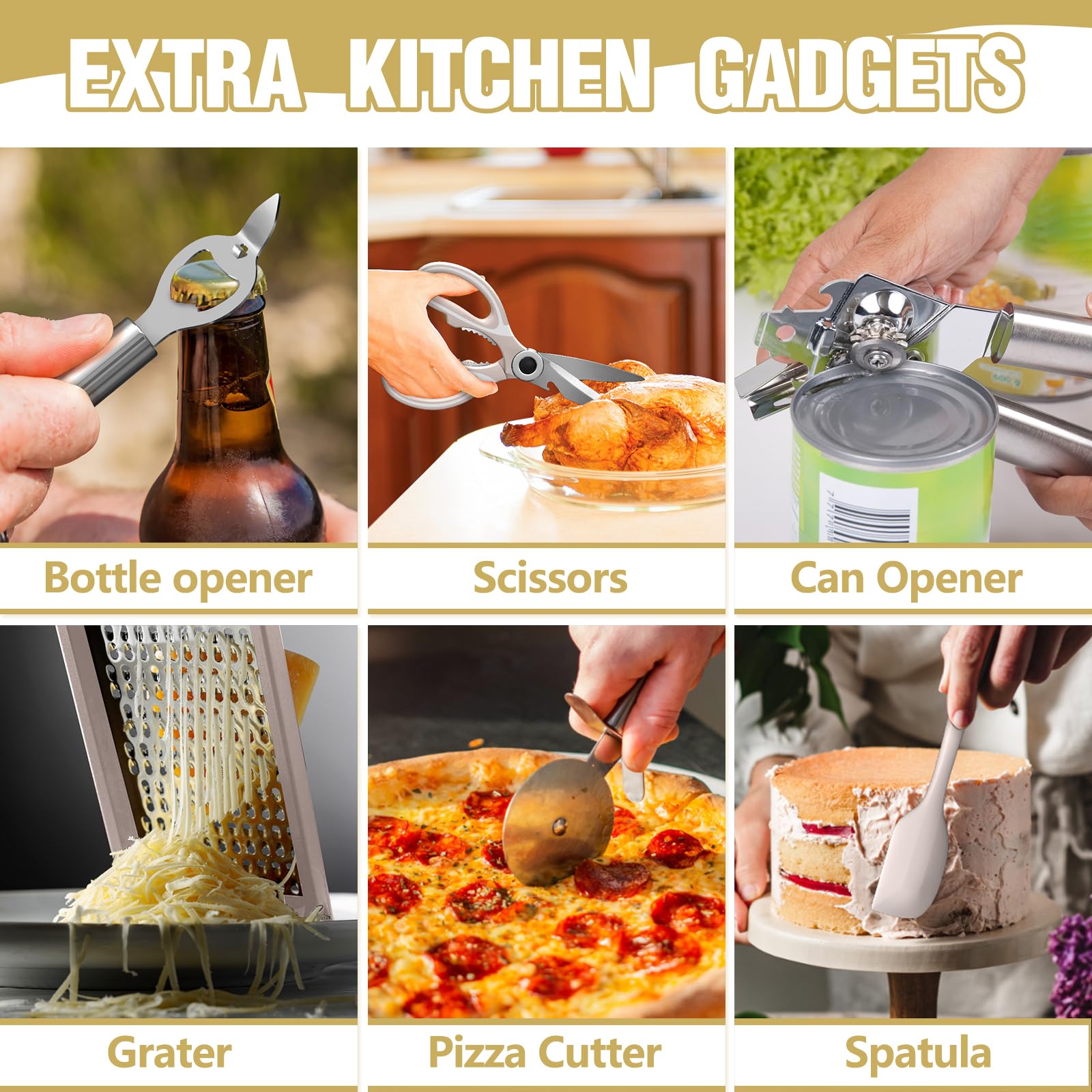 34-Piece Silicone Kitchen Utensils Set with Wooden Handles & Holder – BPA-Free Cooking Tools