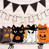 MIMIND 12 Pieces Halloween Party Favor Bags Gift Bags Pumpkin Ghost Black Cat, Stump of Oak Tree Halloween Treat Goodie Bag for Trick or Treat, Holiday Birthday Party Favors