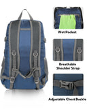 Waterfly 30L Ultra-Light Packable Hiking Backpack – Foldable Travel Daypack, Blue