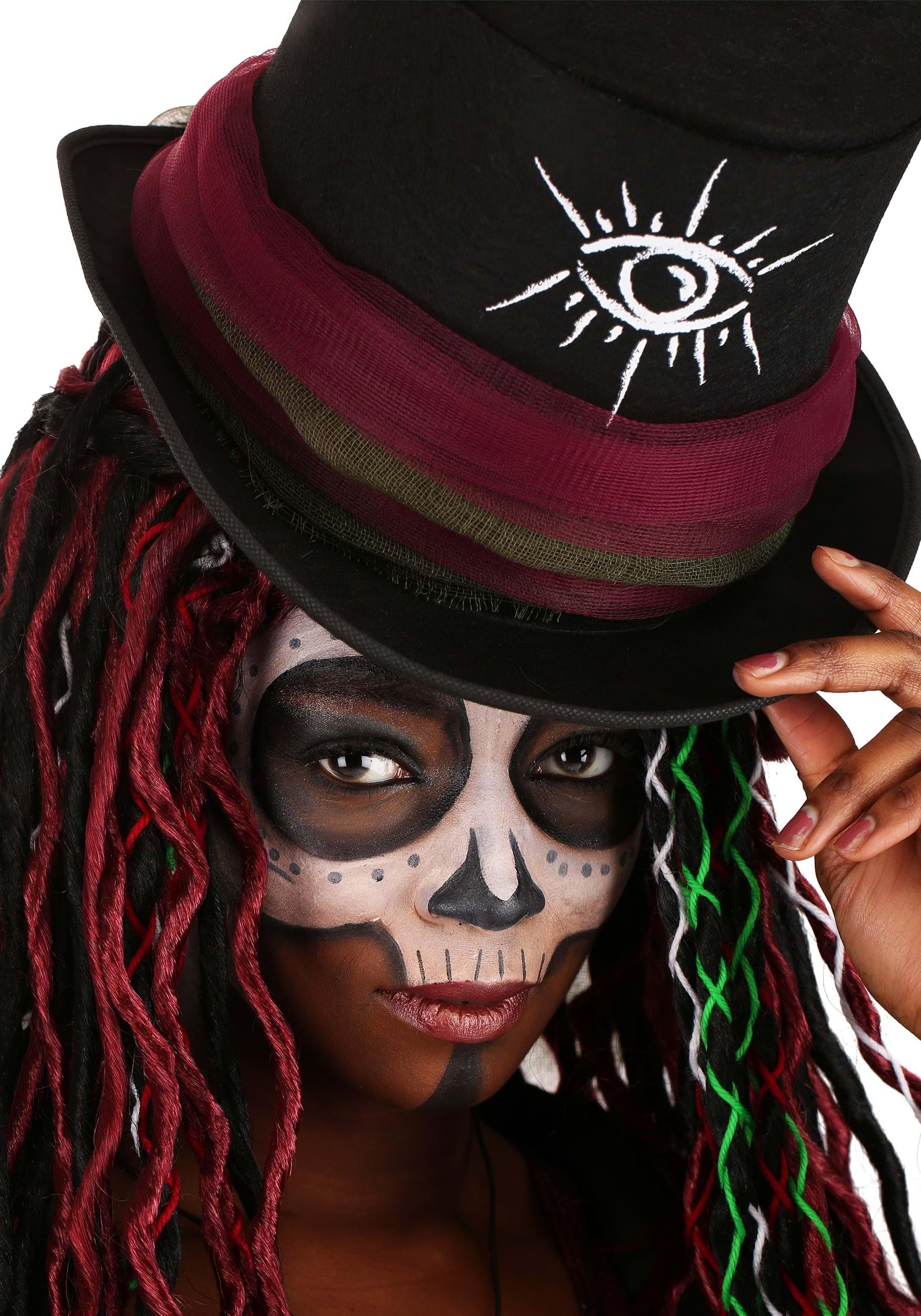 Women’s Voodoo Magic Costume – Deluxe Witch Doctor Outfit with Hat, Vest & Accessories