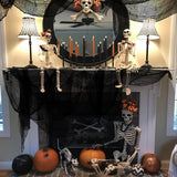 5PCS Black Halloween Creepy Cloth Set – Stretchy Gauze Fabric for Indoor & Outdoor Spooky Decorations (30" x 72")