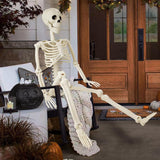 36" Poseable Halloween Skeleton Decoration – Full-Body Plastic Skeleton with Movable Joints & Hanging Hook