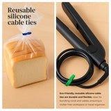 Magnetic Cable Organizer with Reusable Silicone Ties – Travel Cord Management Holder for Smart Devices Multicolor
