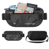 Travel Inspira Hidden RFID Money Belt – Secure Anti-Theft Passport & Card Wallet (Black Edition)