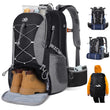 NUBILY 50L Waterproof Hiking Backpack with Rain Cover – Lightweight Camping & Outdoor Travel Daypack – Black