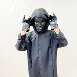 Squid Game Front Man Costume – Official Netflix Inspired Outfit with Jacket, Gloves & Geometric Mask