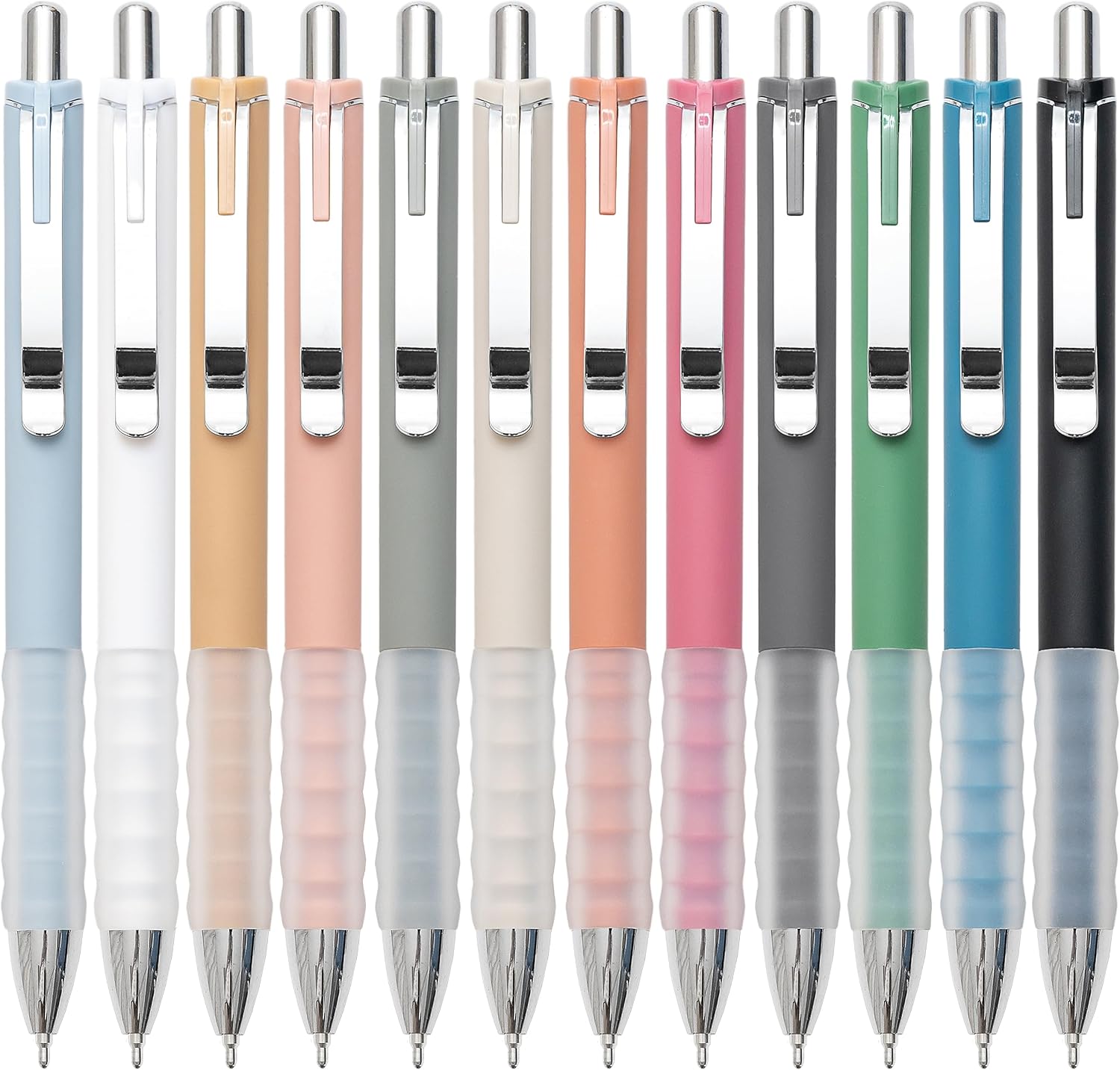 12-Pack Gold Retractable Black Ink Ballpoint Pens