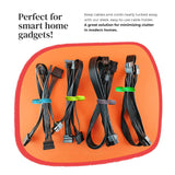Magnetic Cable Organizer with Reusable Silicone Ties – Travel Cord Management Holder for Smart Devices Multicolor