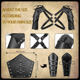 Black Medieval Knight Costume Set – Hooded Cloak, Armor, Belt & Potion Bottle for Halloween ⚔️🖤