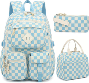 Corduroy Checkered Sky Blue