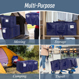 Extra Heavy-Duty Large Moving Bags (6-Pack) – 23+ Gallon Storage Totes with Strong Zippers & Comfortable Handles, Dark Blue