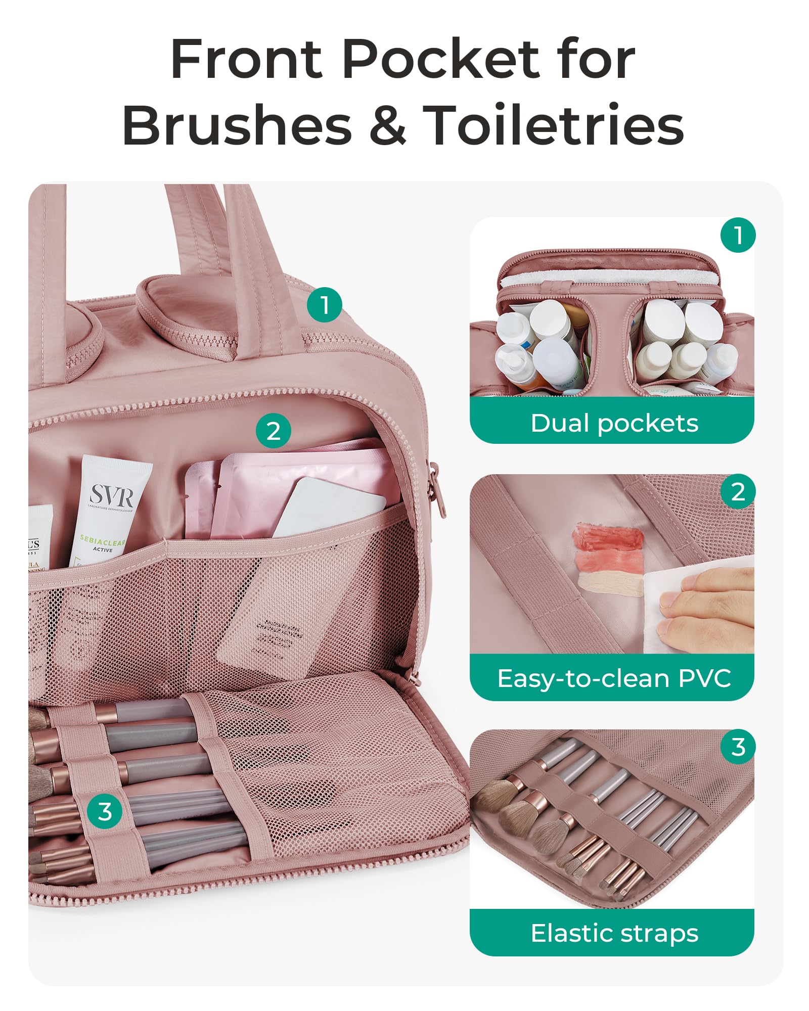 Large Travel Toiletry Bag for Women – Puffy Cosmetic Organizer with Multiple Compartments
