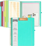 Purple Foldable Clipboard Folio with Pockets and Notepad