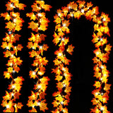3 Pack Fall Maple Leaf String Lights – 30FT 60 LED Garland with Timer for Halloween & Thanksgiving Décor (Orange & Yellow)