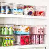 Clear Stackable Storage Bins with Built-In Handles – Heavy-Duty BPA-Free Organizer for Pantry, Kitchen & Home
