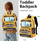 3D School Bus Toddler Backpack Set with Insulated Lunch Bag