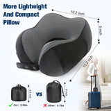 Adjustable Memory Foam Travel Neck Pillow for Airplane, Compact Portable Flight Pillow with Washable Cover