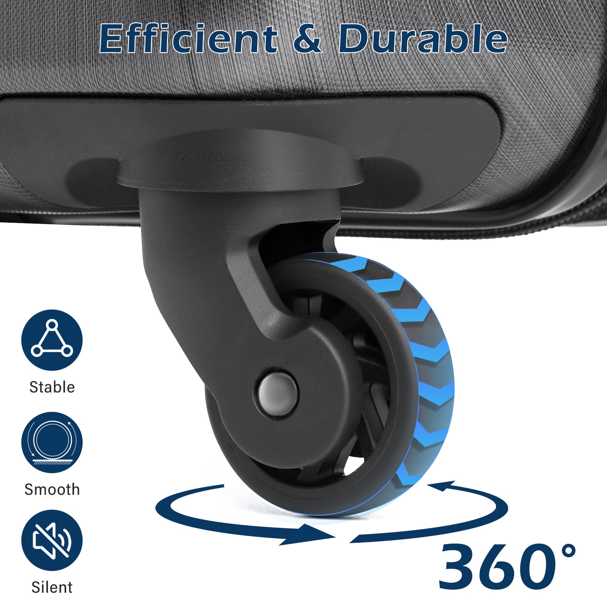 Coolife 20-Inch Lightweight Carry-On Suitcase with TSA Lock & Spinner Wheels – Charcoal