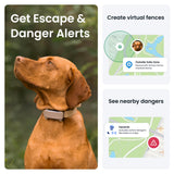 Tractive Real-Time GPS Dog Tracker Bundle with Olive Cover – Waterproof Smart Pet Tracker with Health Monitoring (Brown)