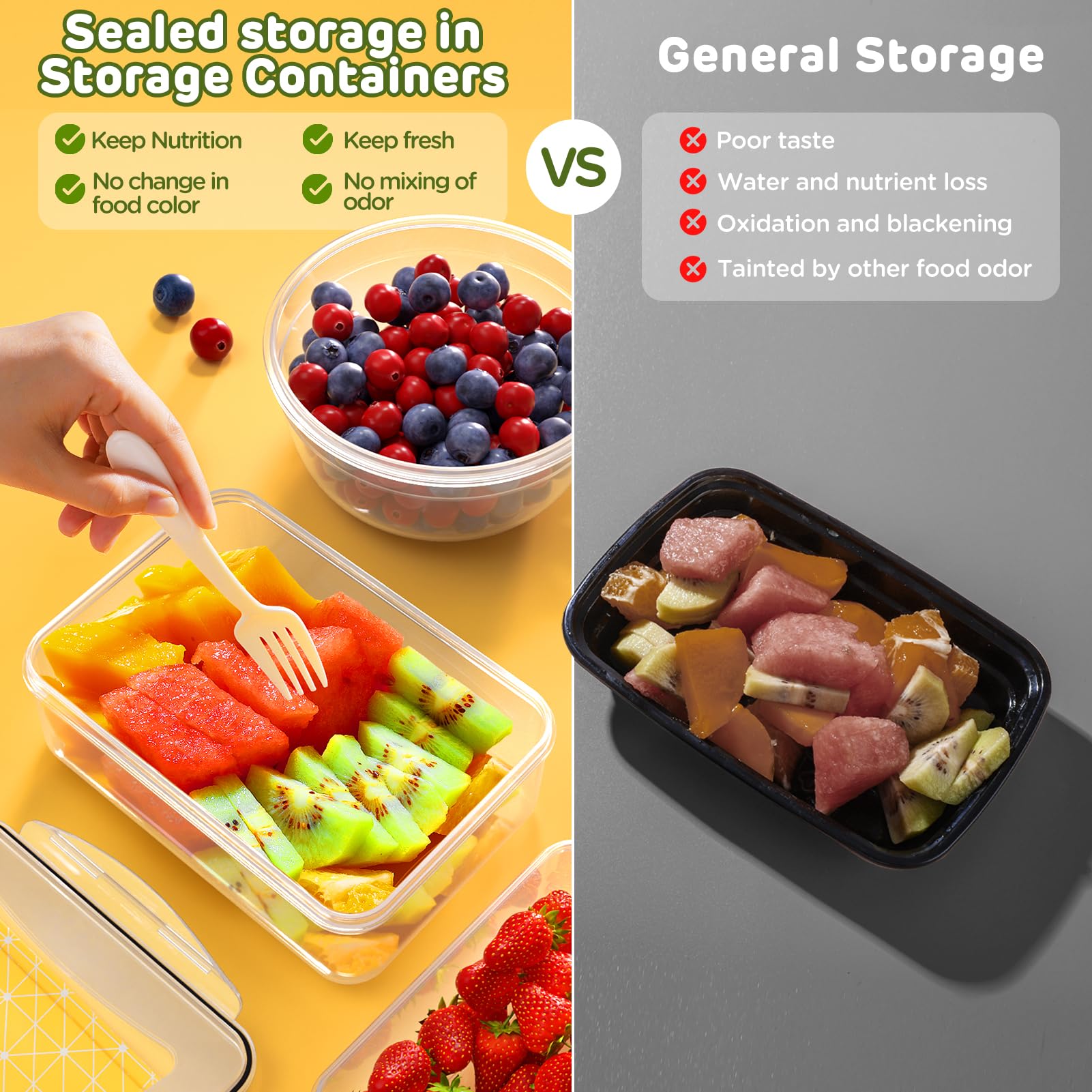 Food Storage Containers with Lids – 20-Piece BPA-Free Airtight Leakproof Set (Multi-Size)