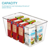 6-Pack Clear Refrigerator & Pantry Storage Bins with Handles – Medium Stackable Kitchen Organizer Containers