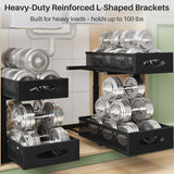 2-Tier Under Sink Organizer with Mesh Slide-Out Drawers – Heavy-Duty Adjustable Cabinet Storage (Black)