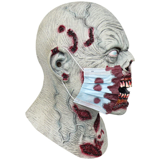 Realistic Horror Zombie Mask – Scary Latex Halloween Face with Bloody Cracks & Veins 🧟‍♂️🩸