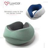 Memory Foam Travel Neck Pillow with Eye Mask & Earplugs – Adjustable Support Pillow for Airplane & Travel