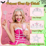 Green & Pink Witch Costume Accessory Set – Glitter Crown, Star Wand, Witch Hat & Gloves 💚🌸✨