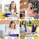 Blue 44 oz Kids Bento Box with Utensils and Food Picks