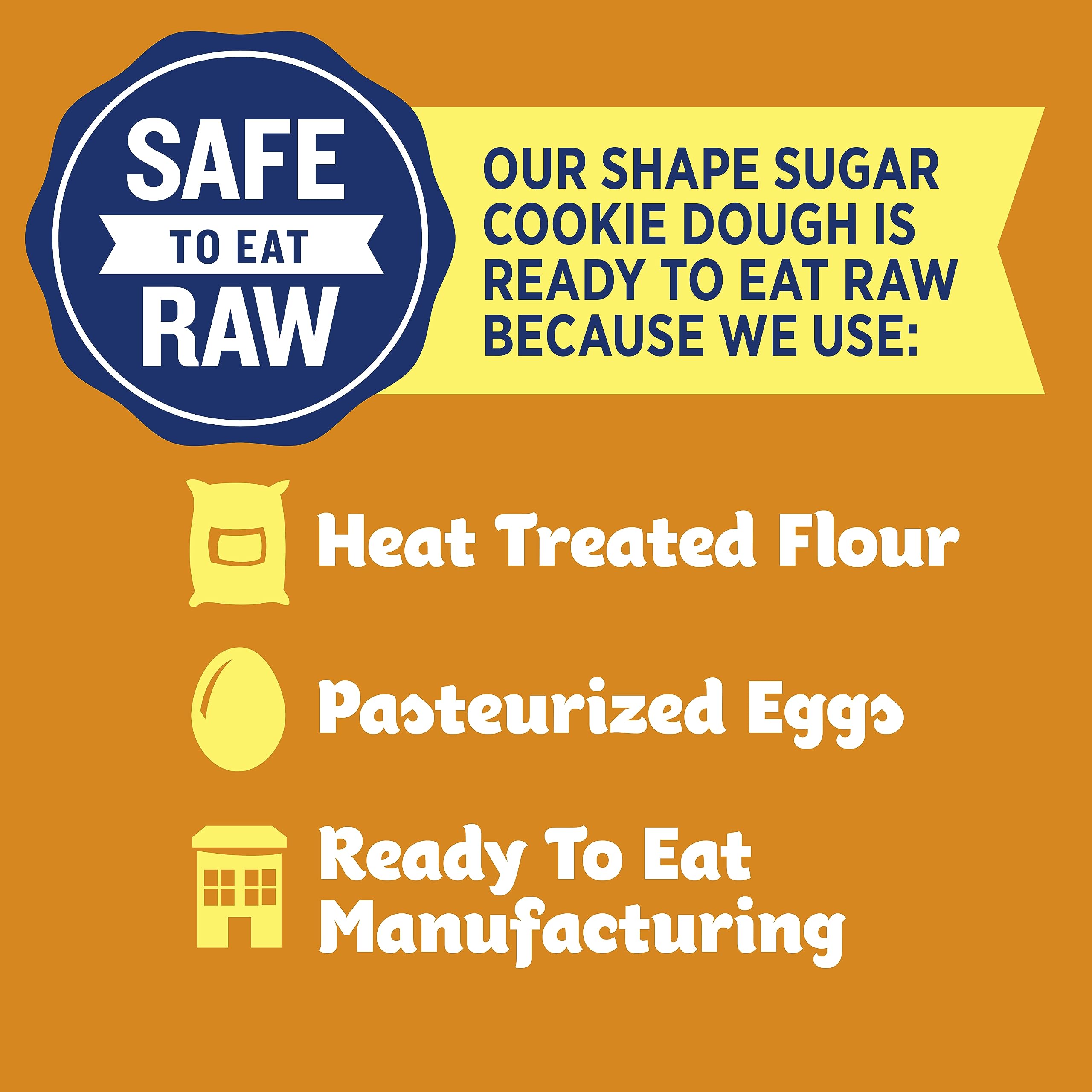 Pillsbury Ready-to-Bake Pumpkin Shape Sugar Cookies – Safe-to-Eat Raw Halloween Dough (9.1 oz / 20 Cookies)