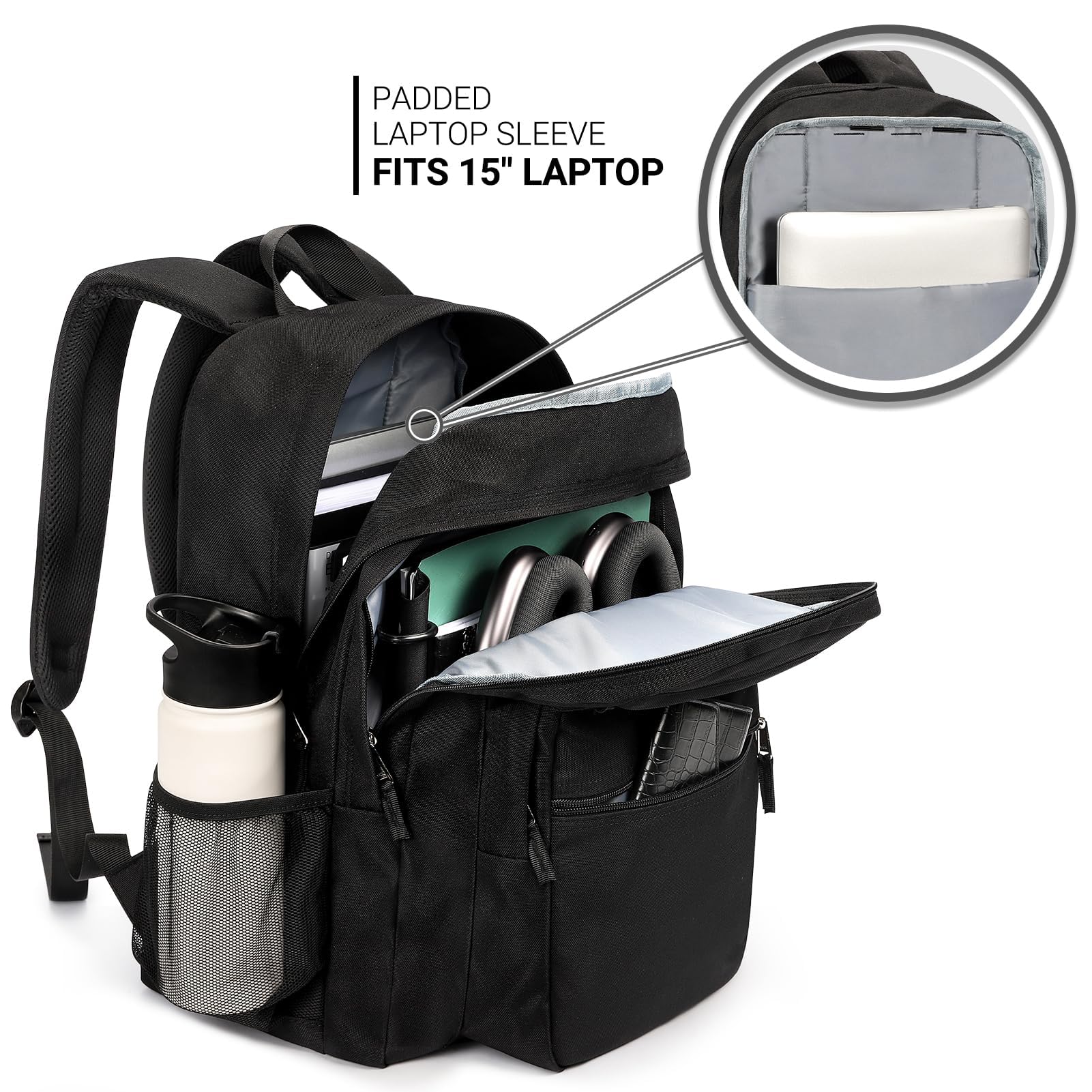 ZORFIN 26L Laptop Backpack for College & Travel – Water-Resistant Everyday Bookbag