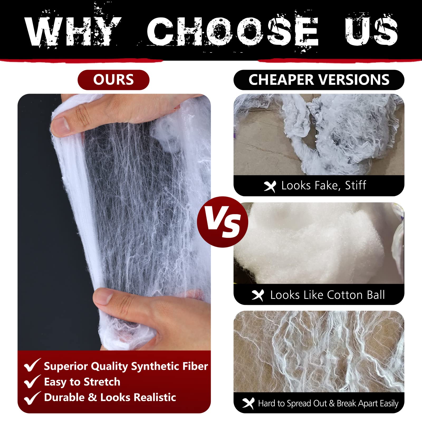 Giant Halloween Spider Web with 150 Fake Spiders – 420g Ultra-Stretch Cobwebs Covering 1400 sq ft, Indoor & Outdoor Haunted Decoration (White)