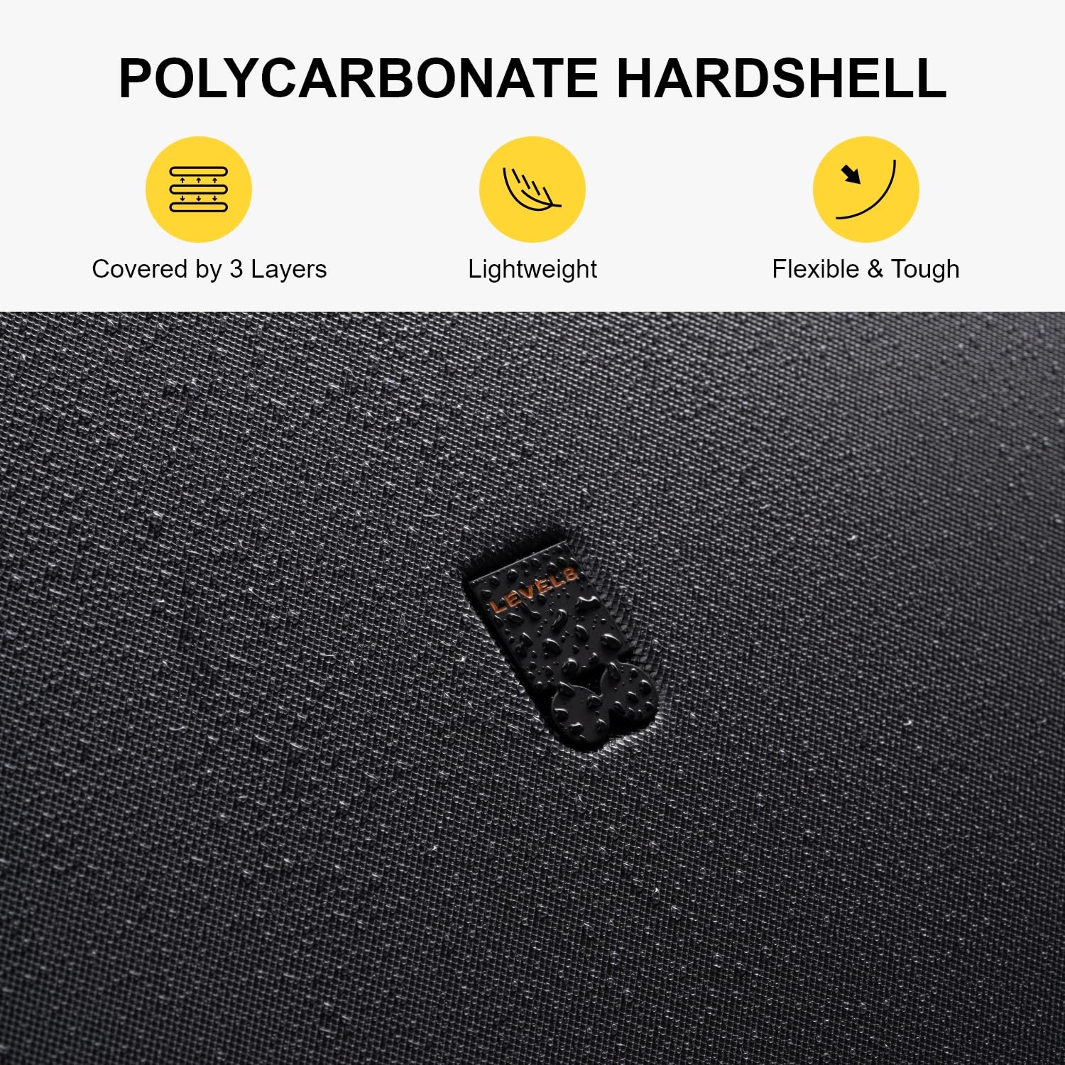 LEVEL8 20” Rolling Carry-On Luggage, Lightweight Polycarbonate Hard Shell Spinner Suitcase with TSA Lock (Grey)