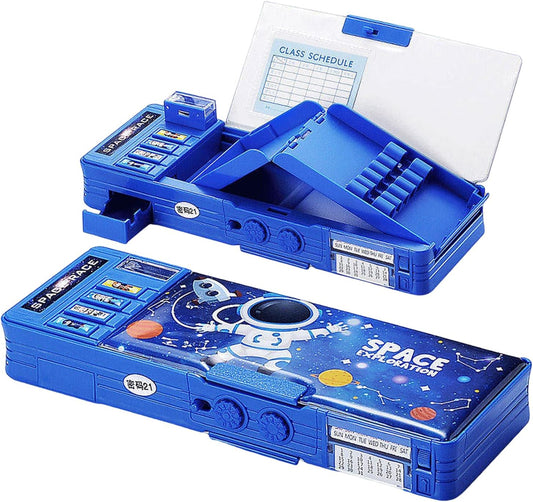 Blue Astronaut Pop-Up Pencil Case with Lock