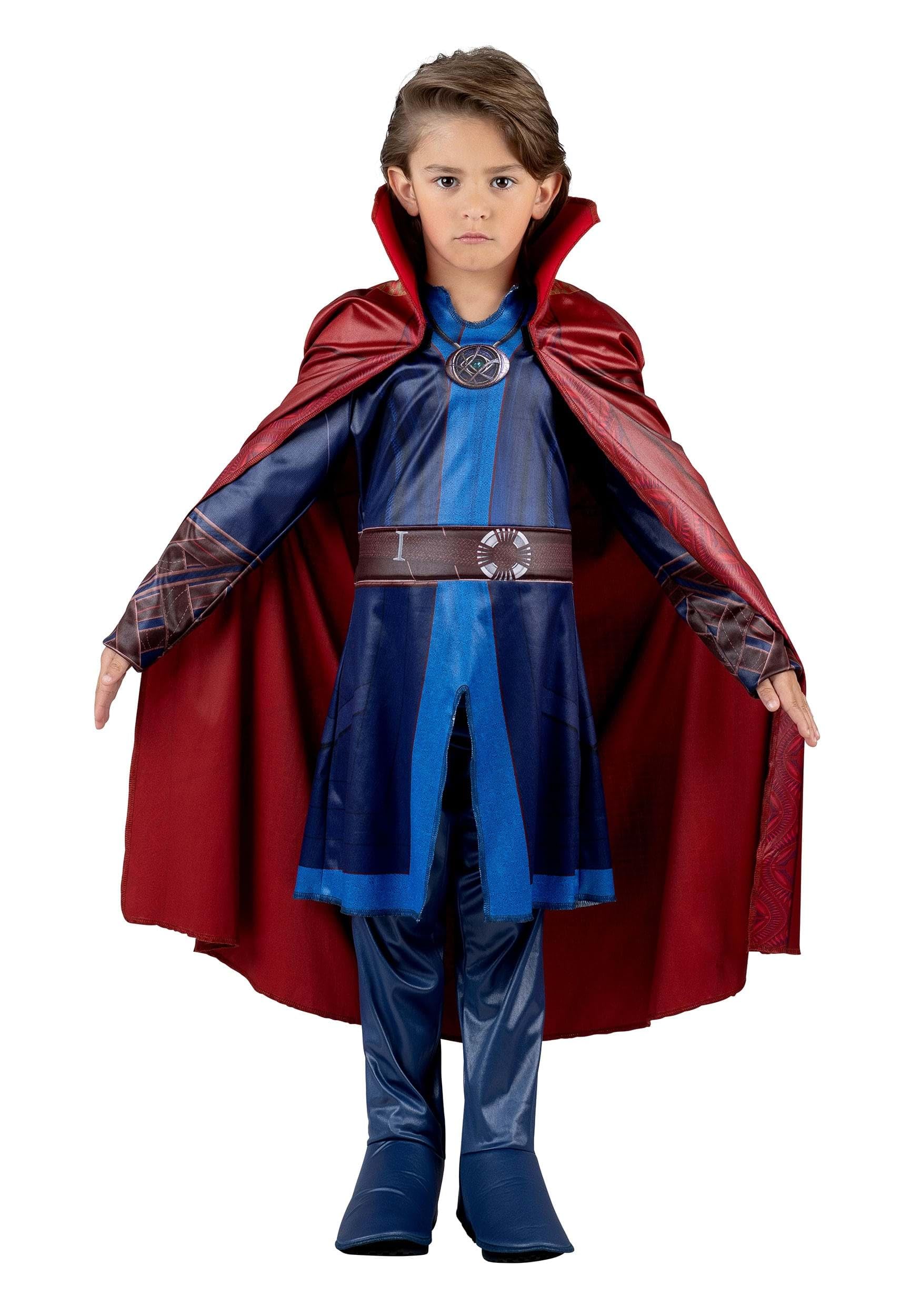 Marvel Doctor Strange Youth Costume – Deluxe Tunic, Pants & Detachable Cloak with Eye of Agamotto Print