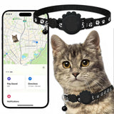 GPS Cat Tracker Collar Apple Find My Compatible Waterproof Adjustable Pet Locator No Subscription Required