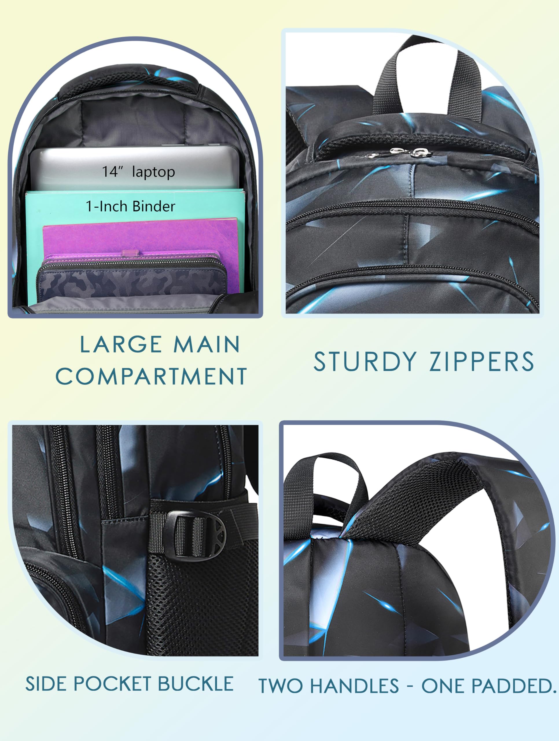 Bluefairy Kids Elementary School Backpack for Boys, Lightweight Bookbag with Padded Straps and Laptop Pocket