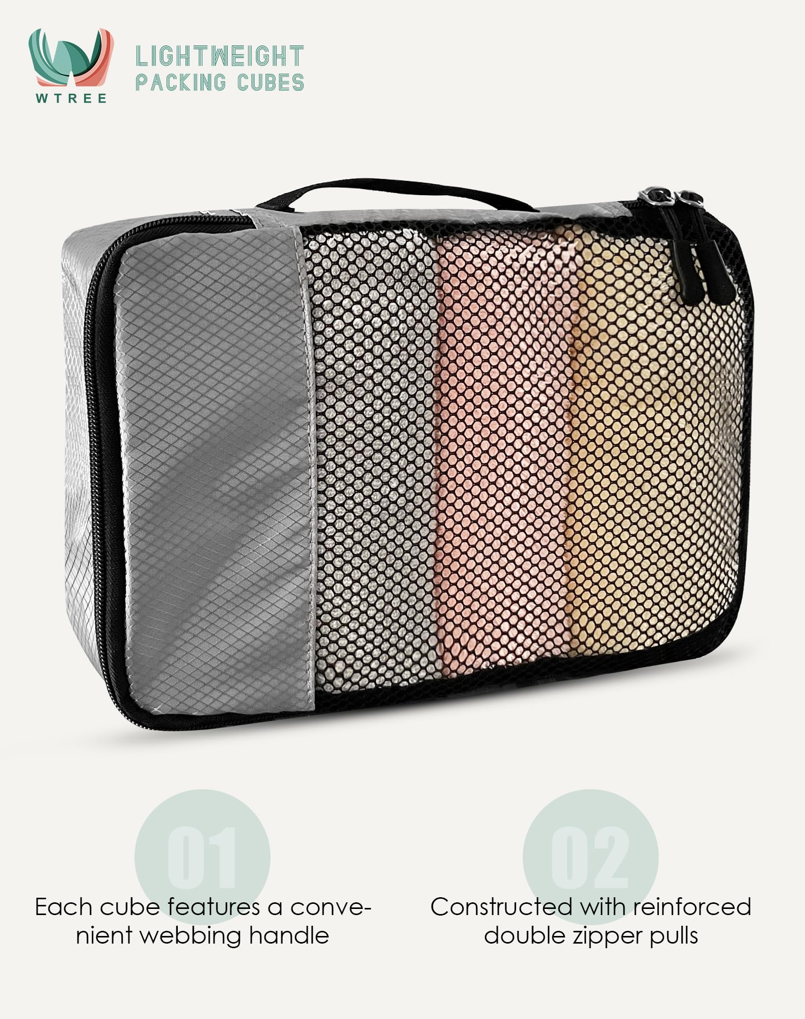 4-Piece Packing Cube Set for Suitcases – Lightweight Travel Organizers with Breathable Mesh for Clothes, Shoes & Accessories