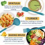 24-Piece Professional Silicone Kitchen Utensil Set with Stainless Steel Handles & Holder – Blue